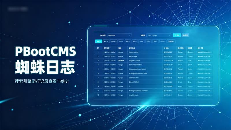 PbootCMS 蜘蛛日志查看插件｜后台查看蜘蛛爬行记录、统计与导出